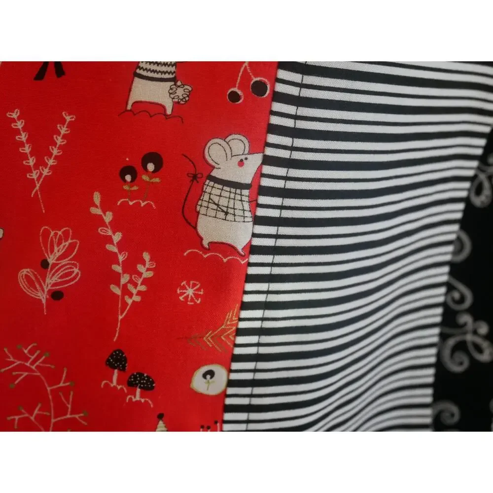 Christmas Critters Pillowcases: Red Cotton Standard Size Pillow Covers
